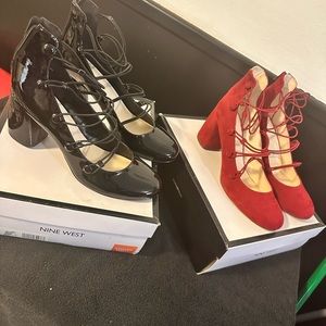 Black and red super cute shoes